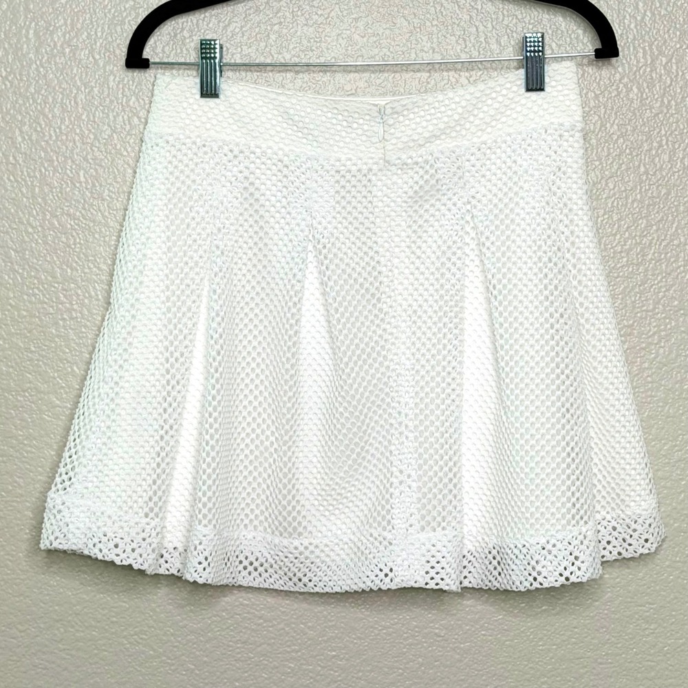 Banana Republic Mini Skirt White Knit Lace Pleated Tenniscore Coastal Preppy 4 - Picture 9 of 16